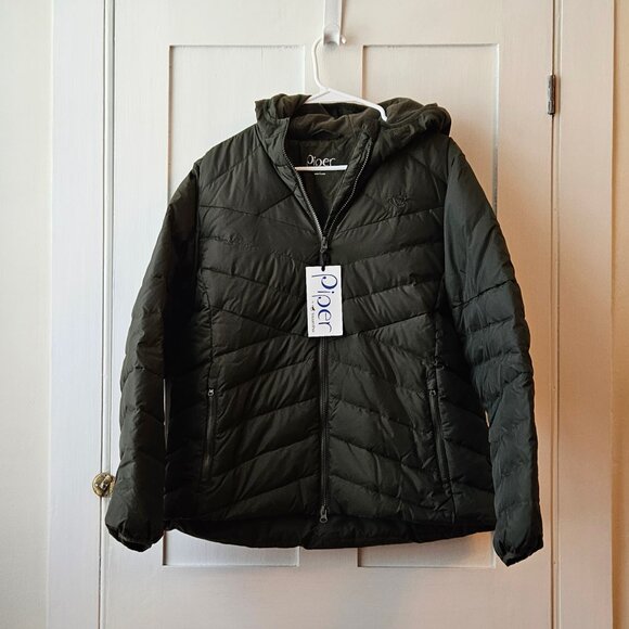 Piper by Smartpak Hooded Down Jacket in Olive Green | Women's XL | NWT - Picture 1 of 12